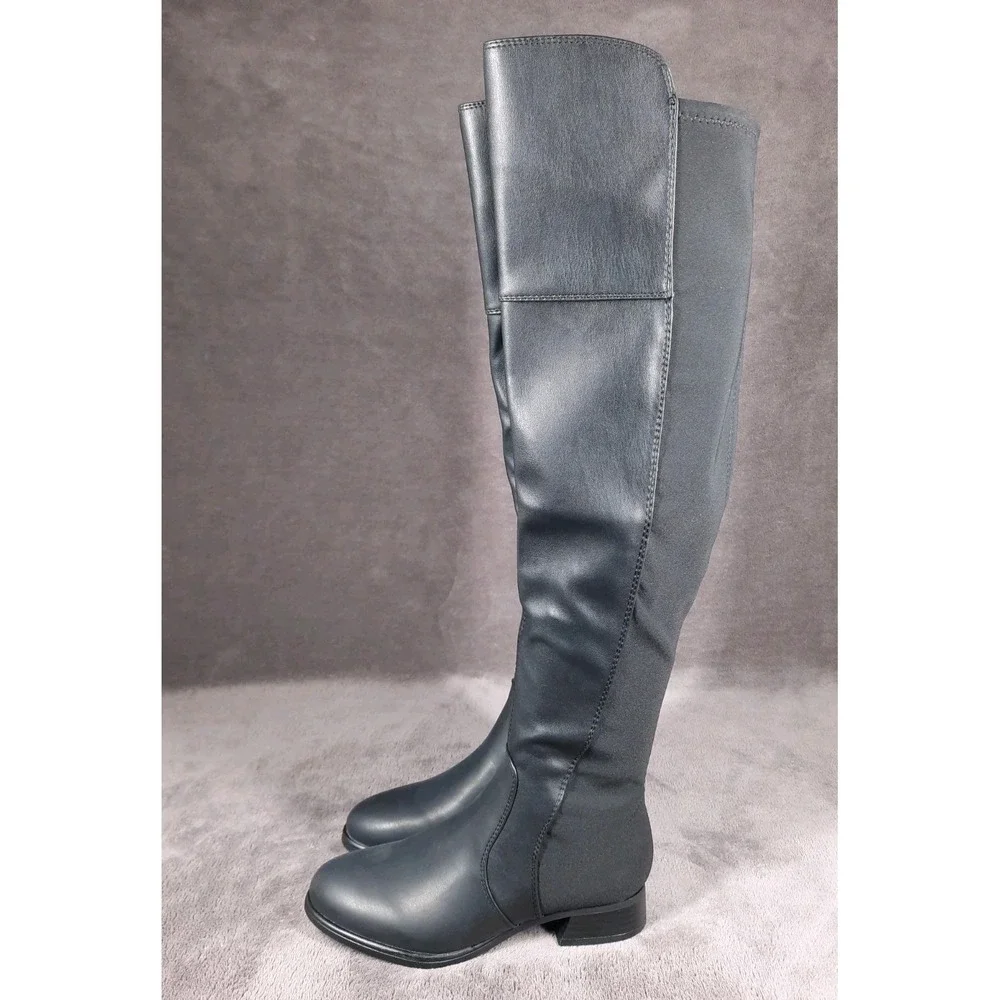 Marc Fisher Women's Terrea Almond Toe Over-The-Knee‎ Boots  Black - 5.5M
